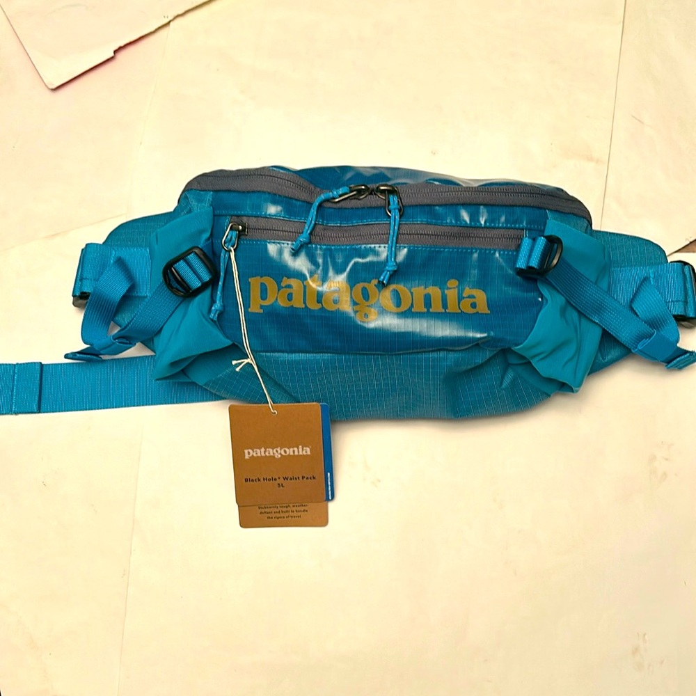 Patagonia black hole waist fanny bag. Brand new with tags. Beautiful blue!